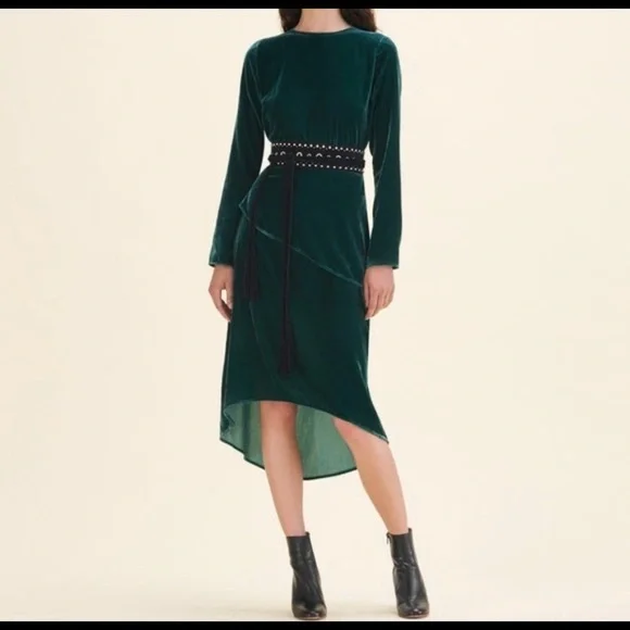 maje emerald green dress Gisele Chiffon Mermaid Maternity Dress main image 0